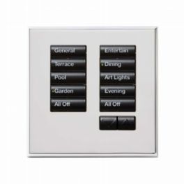 Lutron  Lutron Wired International seeTouch® Keypad – 10 Button with Raise/Lower (Non-Insert) – Bright Chrome