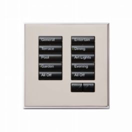 Lutron  Lutron Wired International seeTouch® Keypad – 10 Button with Raise/Lower (Non-Insert) – Bright Nickel