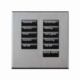 Lutron  Lutron Wired International seeTouch® Keypad – 10 Button with Raise/Lower (Non-Insert) – Satin Chrome