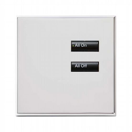 Lutron Wired International seeTouch® Keypad – Non-Insert Style 2 Button - Bright Chrome