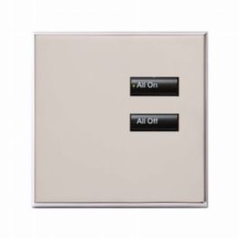 Lutron  Lutron Wired International seeTouch® Keypad – Non-Insert Style 2 Button - Bright Nickel