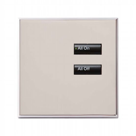 Lutron Wired International seeTouch® Keypad – Non-Insert Style 2 Button - Bright Nickel