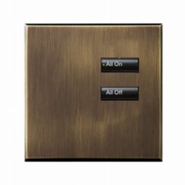 Lutron  Lutron Wired International seeTouch® Keypad – Non-Insert Style 2 Button - Antique Brass