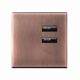 Lutron  Lutron Wired International seeTouch® Keypad – Non-Insert Style 2 Button - Antique Bronze