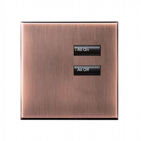 Lutron Wired International seeTouch® Keypad – Non-Insert Style 2 Button - Antique Bronze