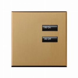 Lutron  Lutron Wired International seeTouch® Keypad – 2 Button (Non-Insert) – Satin Brass