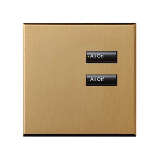 Lutron Wired International seeTouch® Keypad – 2 Button (Non-Insert) – Satin Brass