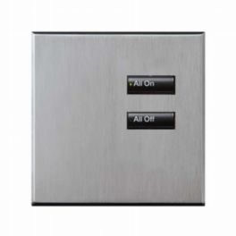 Lutron  Lutron Wired International seeTouch® Keypad – Non-Insert Style 2 Button - Satin Chrome