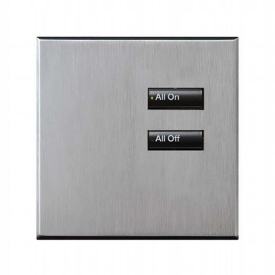 Lutron Wired International seeTouch® Keypad – Non-Insert Style 2 Button - Satin Chrome