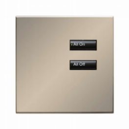 Lutron  Lutron Wired International seeTouch® Keypad – Non-Insert Style 2 Button - Satin Nickel