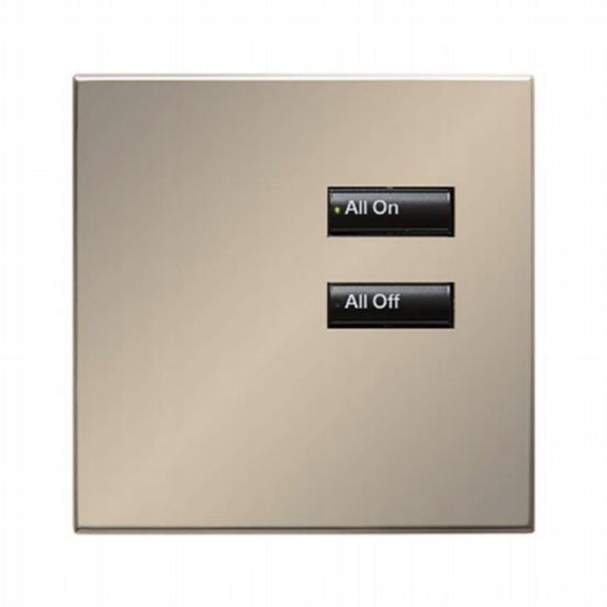 Lutron Wired International seeTouch® Keypad – Non-Insert Style 2 Button - Satin Nickel