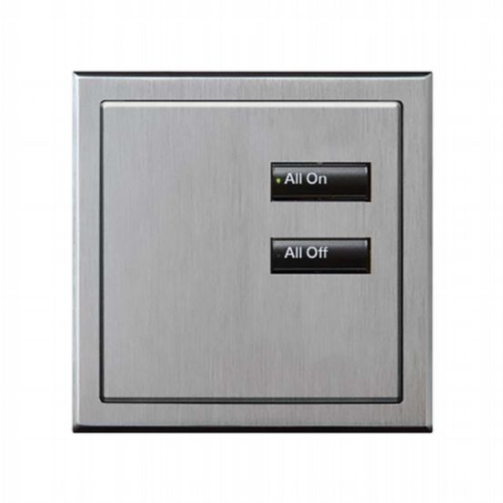 Lutron Wired International seeTouch® Keypads – Insert Style 2 Button - Satin Chrome