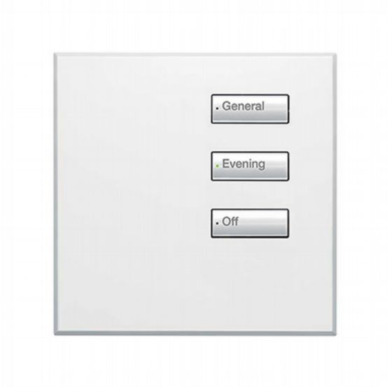Lutron Wired International seeTouch® Keypad – 3 Button (Non-Insert) – Arctic