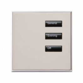 Lutron  Lutron Wired International seeTouch® Keypad – 3 Button (Non-Insert) – Bright Nickel