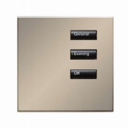 Lutron  Lutron Wired International seeTouch® Keypads – Non-Insert Style 3 Button - Satin Nickel
