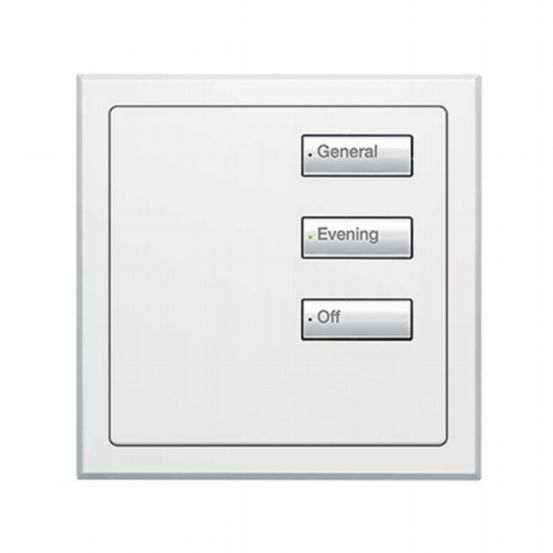 Lutron Wired International seeTouch® Keypad – Insert Style 3 Button - Arctic White