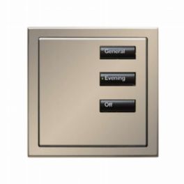 Lutron  Lutron Wired International seeTouch® Keypads – Non-Insert Style 3 Button - Satin Nickel