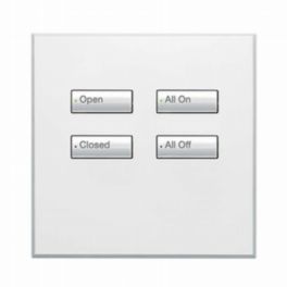 Lutron  Lutron Wired International seeTouch® Keypad – 4 Button (Non-Insert) – Arctic White