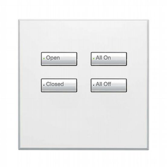 Lutron Wired International seeTouch® Keypad – 4 Button (Non-Insert) – Arctic White
