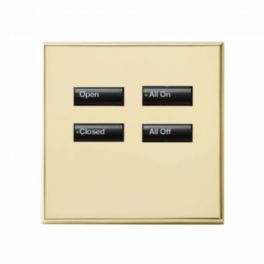 Lutron  Lutron Wired International seeTouch® Keypad – 4 Button (Non-Insert) – Bright Brass