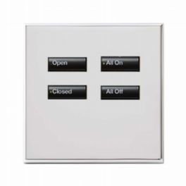 Lutron  Lutron Wired International seeTouch® Keypads – Non-Insert Style 4 Button - Bright Chrome