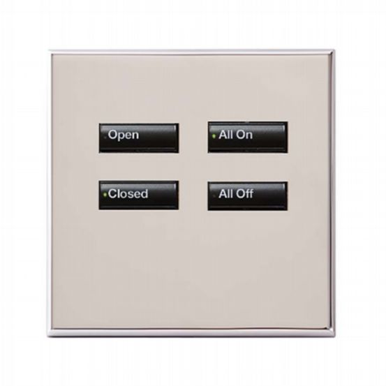 Lutron Wired International seeTouch® Keypads – Non-Insert Style 4 Button - Bright Nick