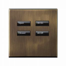 Lutron  Lutron Wired International seeTouch® Keypads – Non-Insert Style 4 Button - Antique Brass