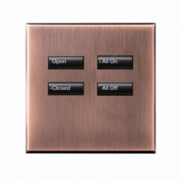 Lutron  Lutron Wired International seeTouch® Keypads – Non-Insert Style 4 Button - Antique Bronze
