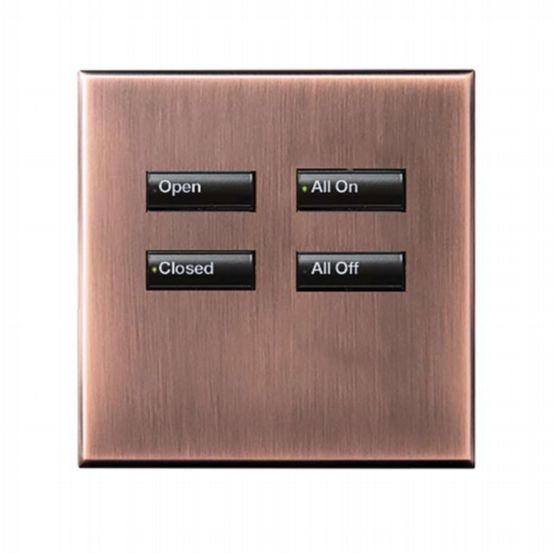Lutron Wired International seeTouch® Keypads – Non-Insert Style 4 Button - Antique Bronze