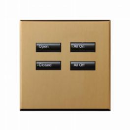 Lutron  Lutron Wired International seeTouch® Keypad – 4 Button (Non-Insert) – Satin Brass