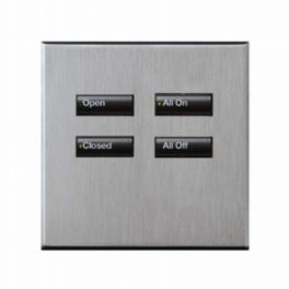 Lutron  Lutron Wired International seeTouch® Keypads – Non-Insert Style 4 Button - Satin Chrome