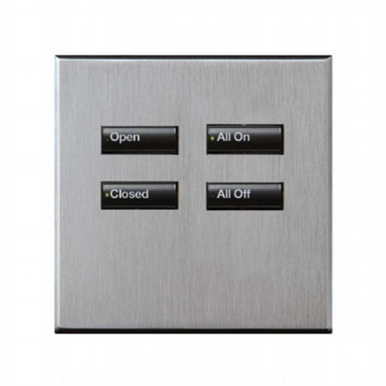 Lutron Wired International seeTouch® Keypads – Non-Insert Style 4 Button - Satin Chrome