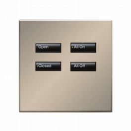 Lutron  Lutron Wired International seeTouch® Keypads – Non-Insert Style 4 Button - Satin Nickel