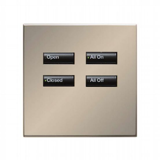 Lutron Wired International seeTouch® Keypads – Non-Insert Style 4 Button - Satin Nickel