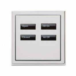 Lutron  Lutron Wired International seeTouch® Keypads – Insert Style 4 Button - Bright Chrome