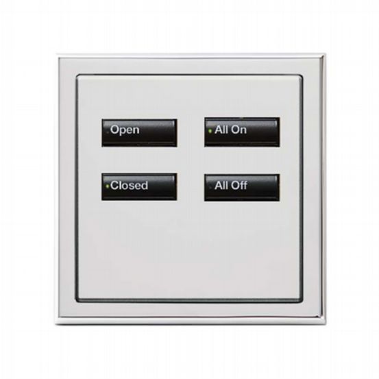 Lutron Wired International seeTouch® Keypads – Insert Style 4 Button - Bright Chrome