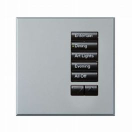 Lutron  Lutron Wired International seeTouch® Keypad – 5 Button with Raise/Lower (Non-Insert) – Argentum