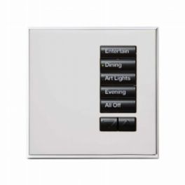 Lutron  Lutron Wired International seeTouch® Keypad – 5 Button with Raise/Lower (Non-Insert) – Bright Chrome