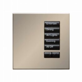 Lutron  Lutron Wired International seeTouch® Keypad – 5 Button with Raise/Lower (Non-Insert) – Satin Nickel