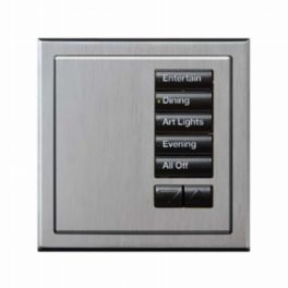Lutron  Lutron Wired International seeTouch® Keypads – Insert Style 5 Button with Raise/Lower - Satin Chrome