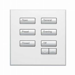 Lutron  Lutron Wired International seeTouch® Keypad – 6 Button with Raise/Lower (Non-Insert) – Arctic White