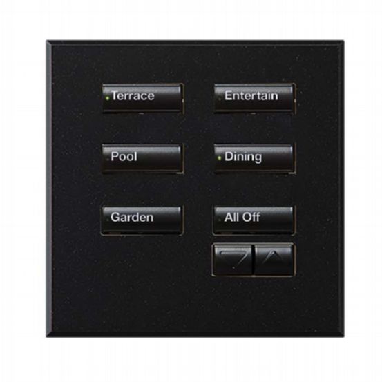 Lutron Wired International seeTouch® Keypad – 6 Button with Raise/Lower (Non-Insert) – Mica