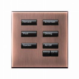 Lutron  Lutron Wired International seeTouch® Keypad – 6 Button with Raise/Lower (Non-Insert) – Antique Bronze