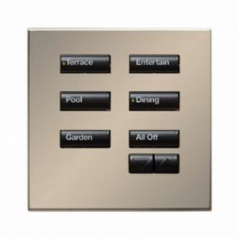Lutron  Lutron Wired International seeTouch® Keypad – 6 Button with Raise/Lower (Non-Insert) – Satin Nickel