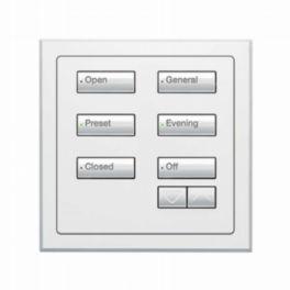 Lutron  Lutron Wired International seeTouch® Keypads – Insert Style 6 Button with Raise/Lower - Arctic White