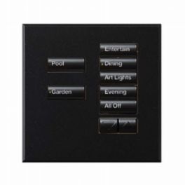 Lutron  Lutron Wired International seeTouch® Keypads – Non-Insert Style 7 Button with Raise/Lower - Mica