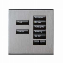Lutron  Lutron Wired International seeTouch® Keypad – 7 Button with Raise/Lower (Non-Insert) – Satin Chrome