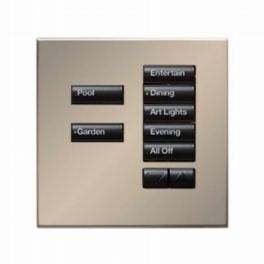 Lutron  Lutron Wired International seeTouch® Keypad – 7 Button with Raise/Lower (Non-Insert) – Satin Nickel