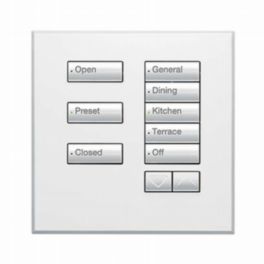 Lutron  Lutron Wired International seeTouch® Keypads – Non-Insert Style 8 Button with Raise/Lower and IR - Arctic White