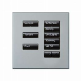 Lutron  Lutron Wired International seeTouch® Keypads – Non-Insert Style 8 Button with Raise/Lower - Argentum